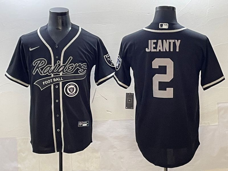 Men 2025 Oakland Raiders #2 Jeanty Black Joint Name Nike Limited NFL Jersey style 27